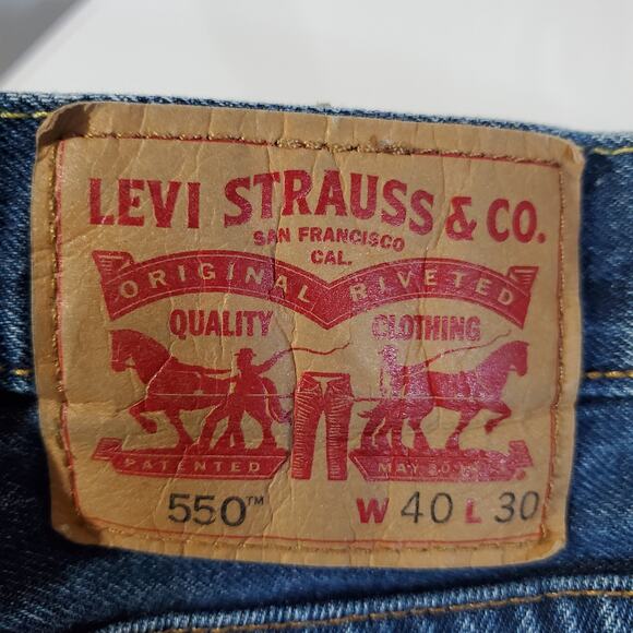 Levi's 550 Relaxed Fit Men's 40x30 Medium Wash Straight Leg Denim Blue Jeans - Picture 10 of 13